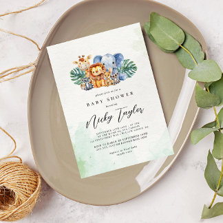 Woodland Safari Baby shower Kaart