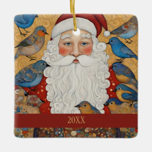 Woodland Santa Claus Keramisch Ornament