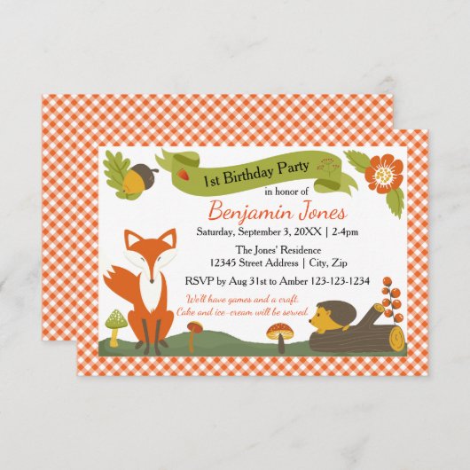 Woodland Scene - 3x5 Verjaardagsfeestuitnodiging Kaart (Voorkant / Achterkant)