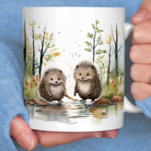 Woodland Scene Happy Wetland Porcupines Koffiemok