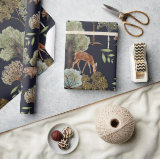 Woodland Scene Seamless Patronen Cadeaupapier