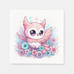 Woodland Schattig Owl Baby shower Servet