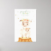 Woodland Sheep Animal Soft Baby Mom Canvas Afdruk (Voorkant)