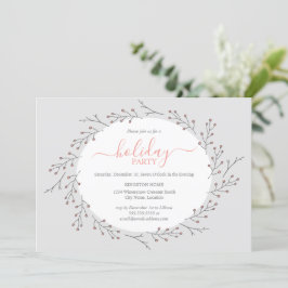 Woodland Simple Wreath Holiday Party Kaart