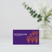Woodland - Sinaasappel op Dark Paarse Visitekaartje (Staand voorkant)
