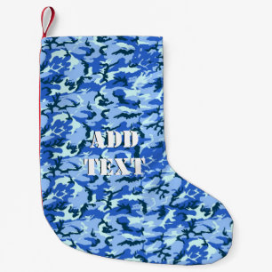 Woodland Sky Blue Camouflage Kleine Kerstsok