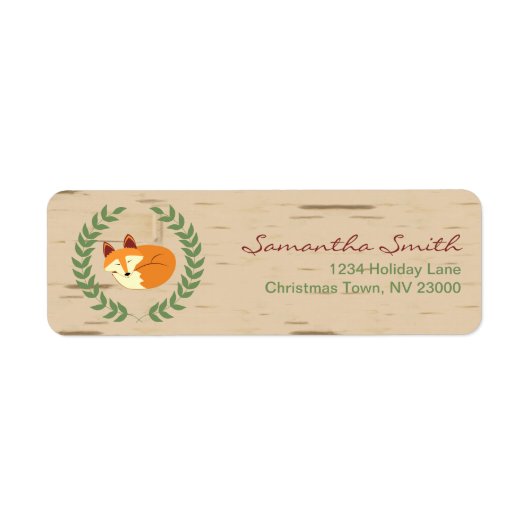 Woodland Sleeping Fox Berk Baby shower Etiket (Voorkant)