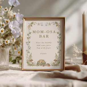 Woodland Sprookjesboek Baby Shower Mom-osa Bar Poster
