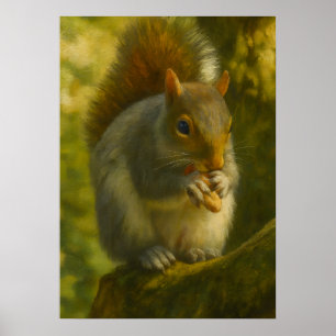 Woodland Squirrel - Realistische kunst van het wil Poster