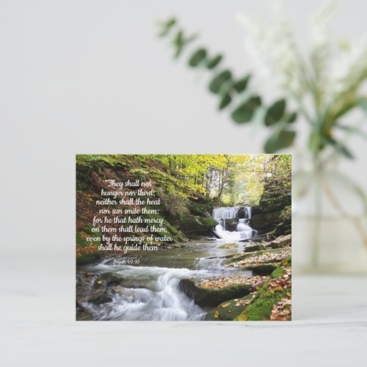 Woodland Stream met het troostende Bijbelbericht Kaart (Staand voorkant)