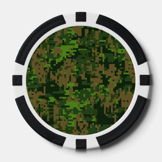 Woodland Style Digital Camouflage Accent Pokerchips (Voorkant)