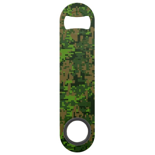 Woodland Style Digital Green Camouflage Accent Speed Flessenopener (Voorkant)