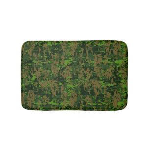 Woodland Style Digital Green Camouflage Decor Badmat