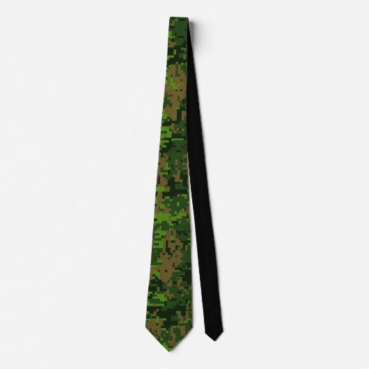 Woodland Style Digital Green Camouflage Decor Stropdas (Voorkant)