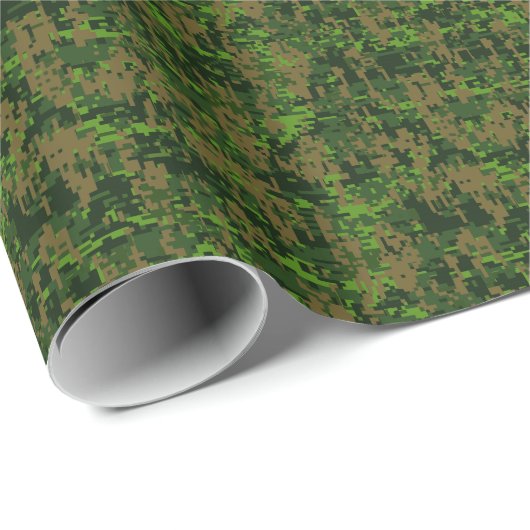 Woodland Style Green Digital Camouflage Cadeaupapier (Rol Hoek)