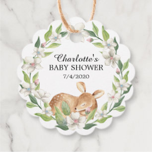 Woodland Sweet Deer Baby shower Favor Gift Label