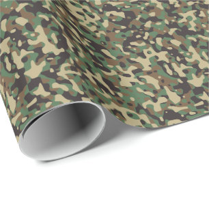 Woodland Tan Green Brown militaire camouflage Cadeaupapier