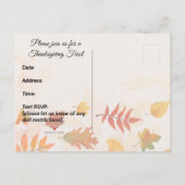 Woodland Thanksgiving Party Vrienden en familie Uitnodiging Briefkaart (Achterkant)
