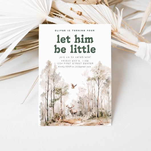 Woodland Thème Anniversaire Fête Invitation