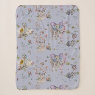 Woodland Theme Baby Sherpa Deken
