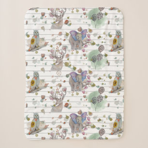 Woodland Theme Babydeken Sherpa Deken