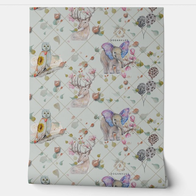 Woodland Theme Kinder kamer Behang (Afrollen)