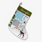 Woodland Theme Personalized Stocking Kleine Kerstsok (Voorkant (Hangend))