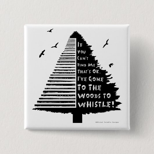 Woodland Tin Whistle Pin Badge Vierkante Button 5,1 Cm (Voorkant)