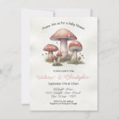 Woodland Toadstool Mushroom Baby shower Kaart (Voorkant)