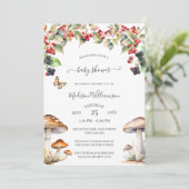 Woodland Toadstool Mushroom Herfst Baby shower Kaart (Staand voorkant)