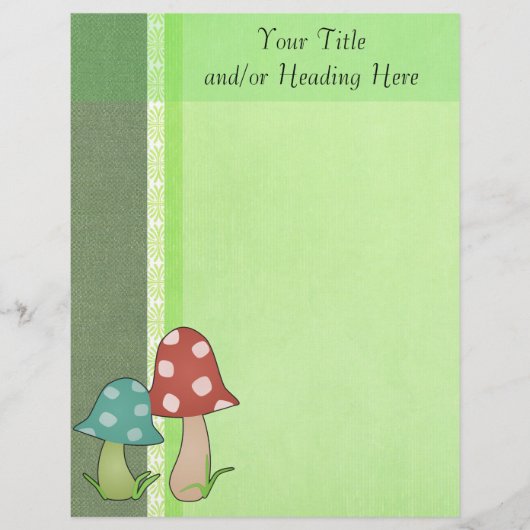 Woodland Toadstools Letterhead Persoonlijk Briefhoofd (Voorkant)