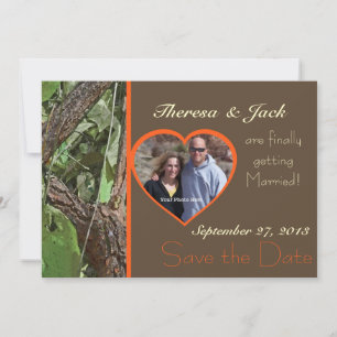 Woodland Tree Bark Bewaar de datum Save The Date