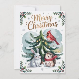 Woodland Tree Christmas Card Feestdagenkaart