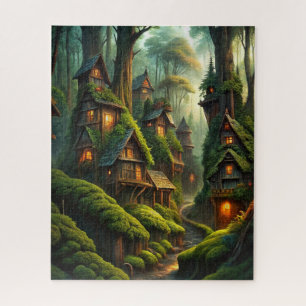 Woodland Treehouses Puzzel
