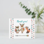Woodland Tribal Boho Baby shower Merci notes (Debout devant)