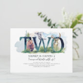 Woodland Two - 2 Invitation d'anniversaire (Debout devant)