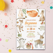 Woodland Verjaardag Uitnodiging Feest Dieren Bos
