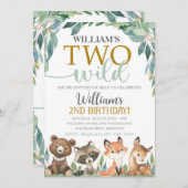 Woodland Verjaardag Uitnodiging Twee Wild Uitnodig (Voorkant / Achterkant)