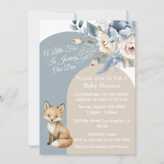 Woodland Vos Baby Shower Uitnodiging