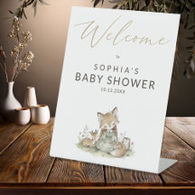 Woodland Vos Meisje Baby Shower Welkom
