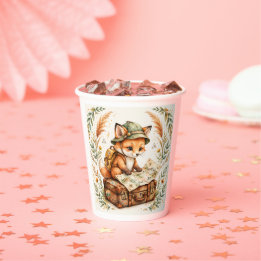 Woodland Vos Verkenner Baby Shower Uitnodiging, Wa Papieren Bekers