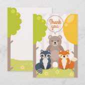 Woodland Vrienden Dank u kaart (Voorkant / Achterkant)
