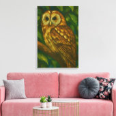 Woodland Watcher - Realistische uil kunst Canvas Afdruk (Insitu (Woonkamer))