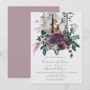 Woodland Watercolor Forêt invitations au mariage