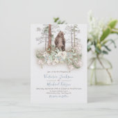 Woodland Watercolor Forêt invitations au mariage (Debout devant)