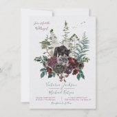 Woodland Watercolor Forêt invitations au mariage (Devant)