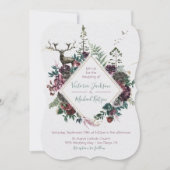 Woodland Watercolor Forêt invitations au mariage (Devant)