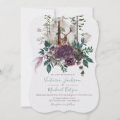 Woodland Watercolor Forêt invitations au mariage (Devant)