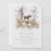 Woodland Watercolor Forêt invitations au mariage (Devant)