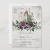 Woodland Watercolor Forêt invitations au mariage (Devant)